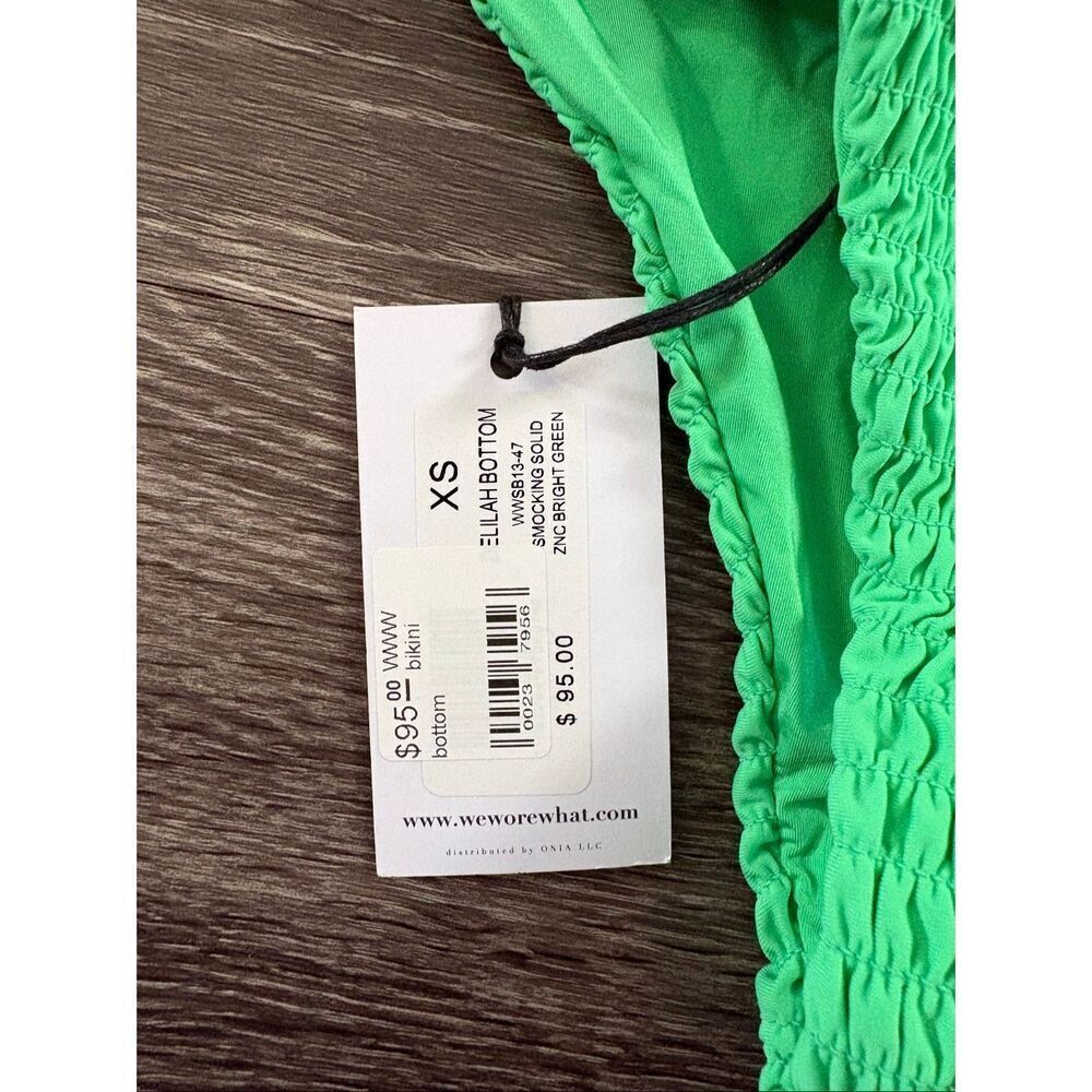NWT WeWoreWhat x Revolve Bright Green Cooper Ruched Bikini Size XS $190 MSRP - Picture 4 of 5